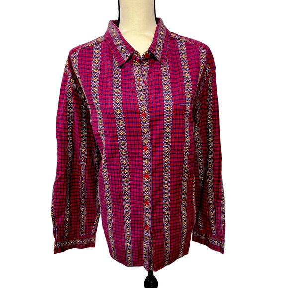 Westbound II Women's Button Down Size 3XL Multicolor Tapestry Print 100% Cotton - Picture 1 of 3